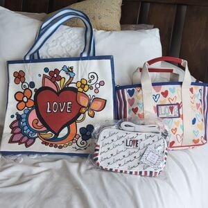 Brighton ♥️ Lot Of Three Fabulous Canvas Tote Bags NWT